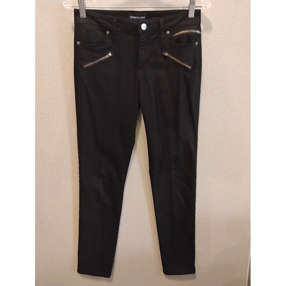 Kenneth Cole Pants - Kenneth Cole Jess Skinny Jeans Womens 4 Black Mid Rise Zipper Details